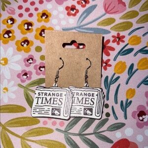 Quirky Newspaper Print Earrings